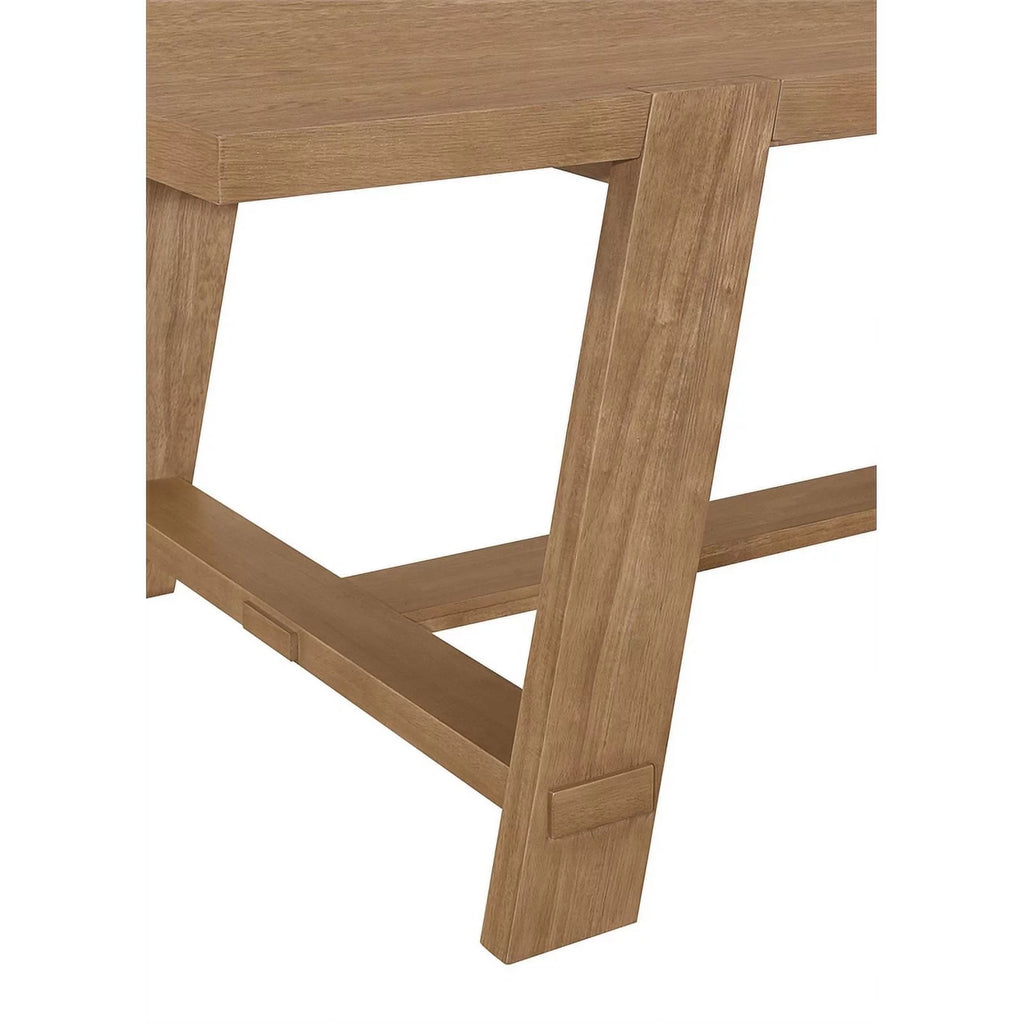 Brown 5-piece Wood Rectangular Dining Table Set O871