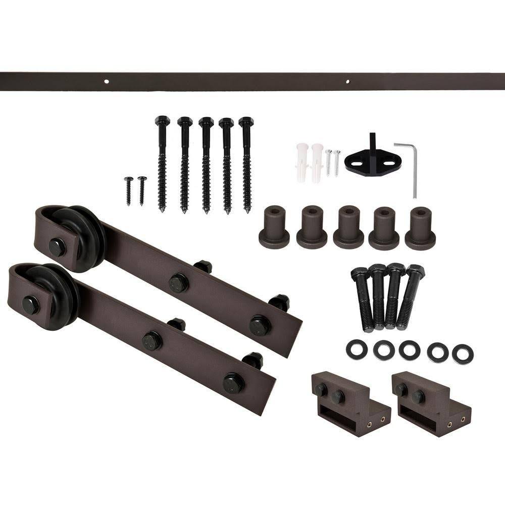 Charcoal Black Double Barn Door with Hardware Kit 48 x 84 G55107