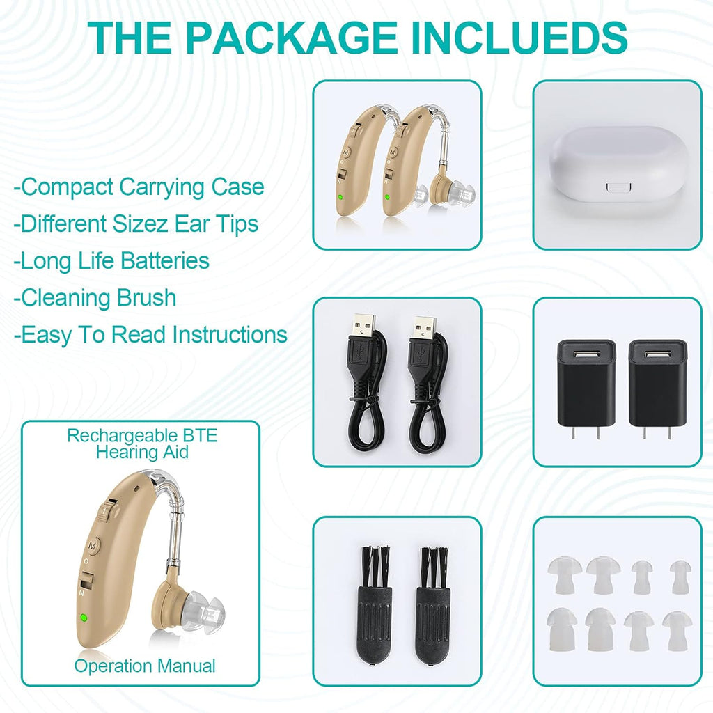 Rechargeable Hearing Aids with Noise Cancelling F92896