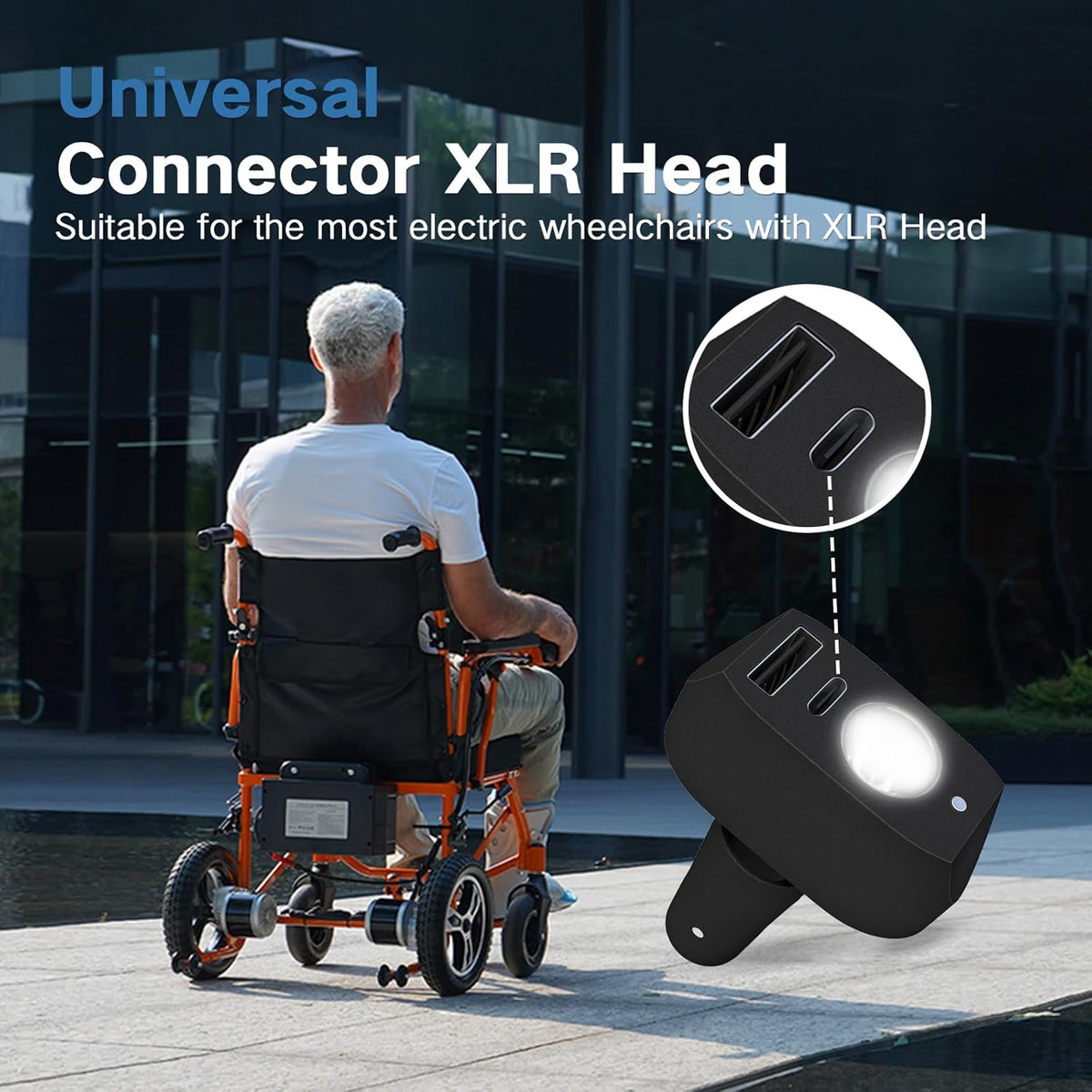 Foldable Electric Wheelchair with LED Light Y678443