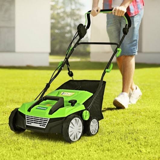 Corded Electric Lawn Dethatcher Scarifier with Dual Safety Switch U883