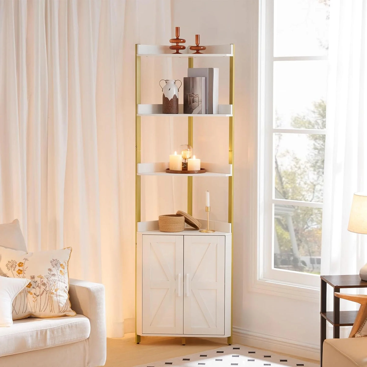 5-Tier Corner Storage Bookshelf V298