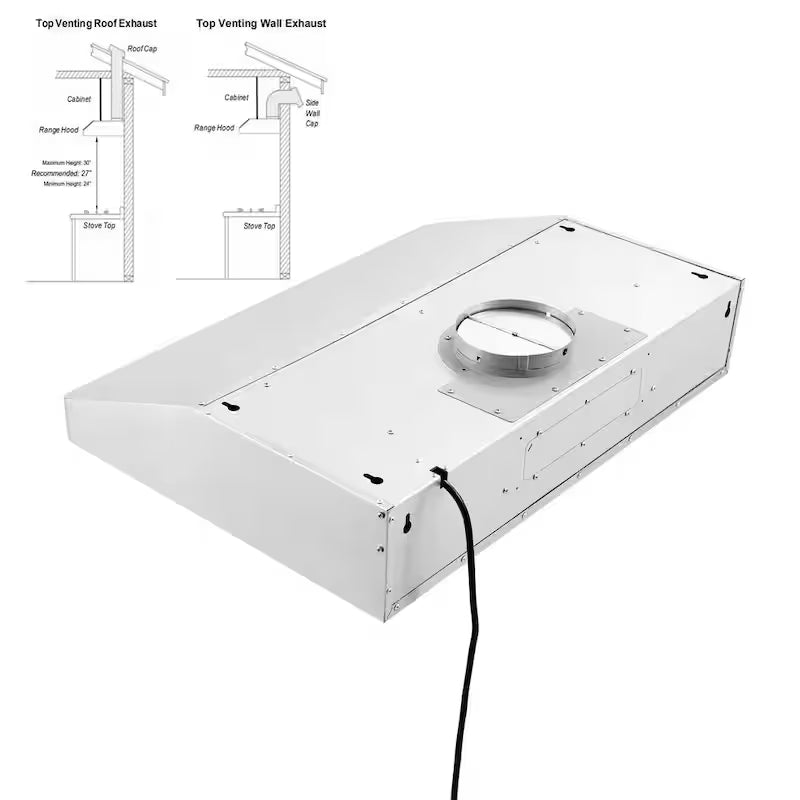 30 in. 500 CFM Ducted Under Cabinet Range Hood in Stainless Steel with Permanent Filters P33225