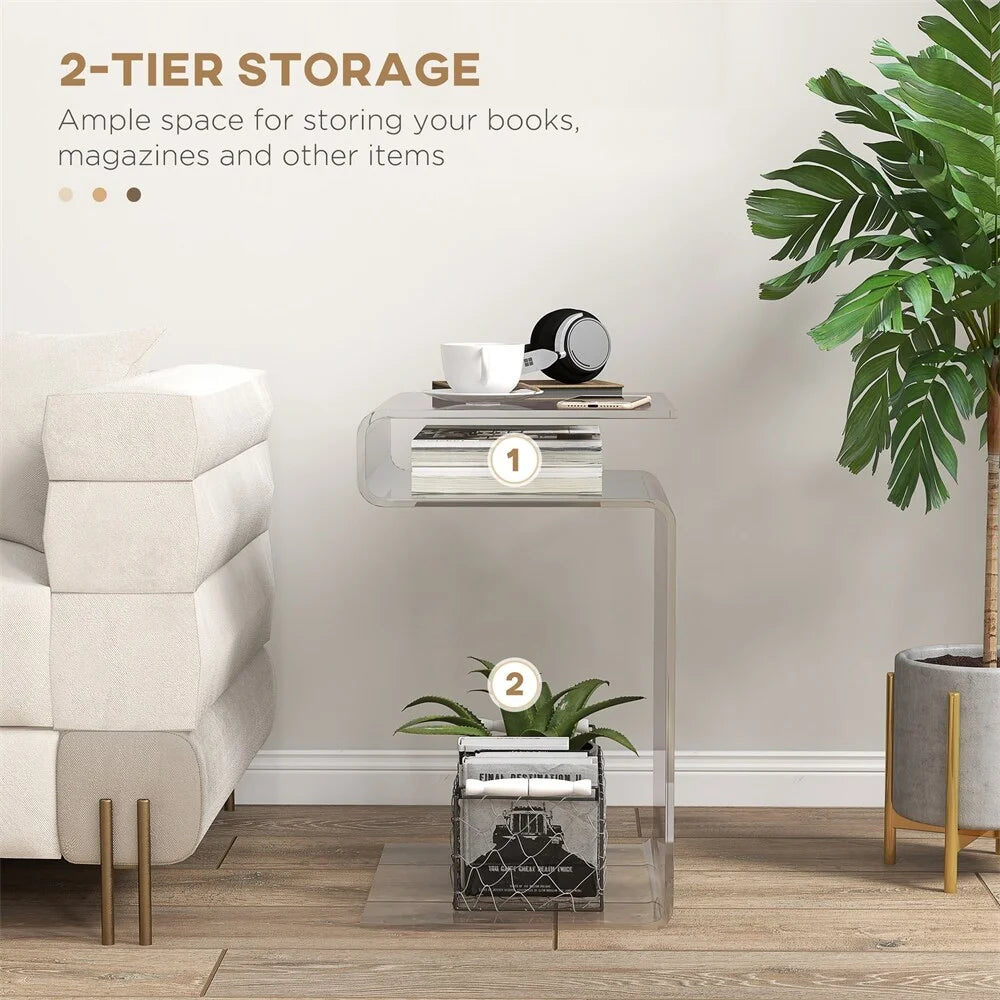 2-Tier Acrylic Side Table H3605