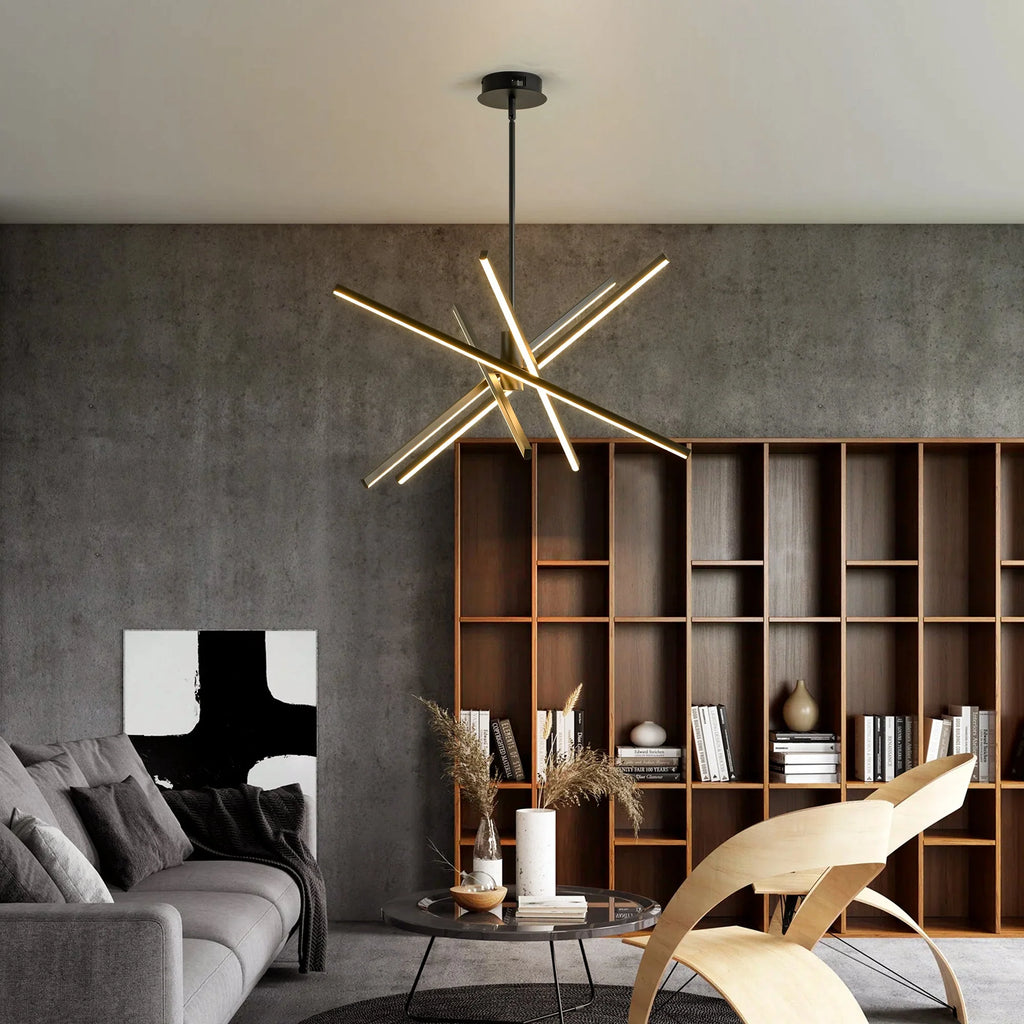 5-Light Aluminum Dimmable LED Linear Chandelier Q460