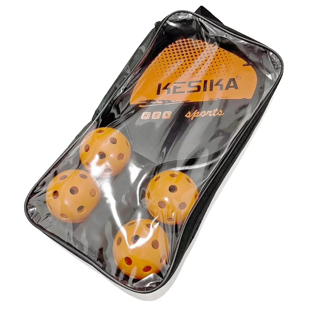 Pickleball Paddle Set 2 Rackets & 4 Balls with Carrying Bag S818