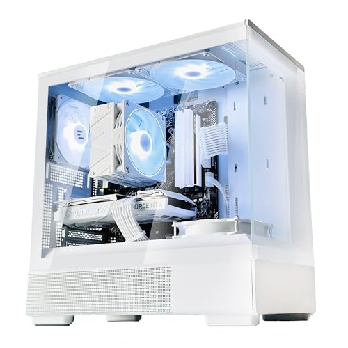 White Micro ATX PC Case with Tempered Glass Panel W9926
