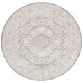 Light Grey Cream Round Area Rug Y43593
