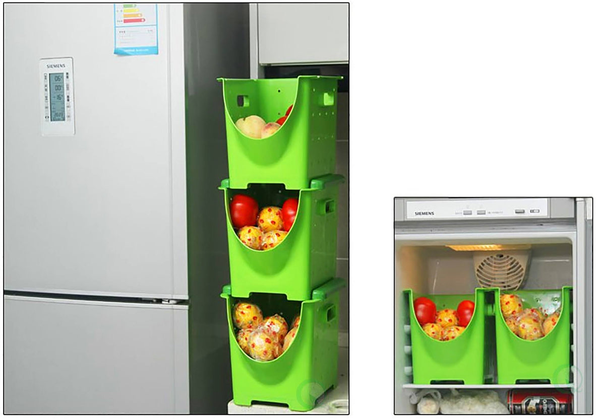 Plastic Stackable Storage Containers Set of 3 Z80021
