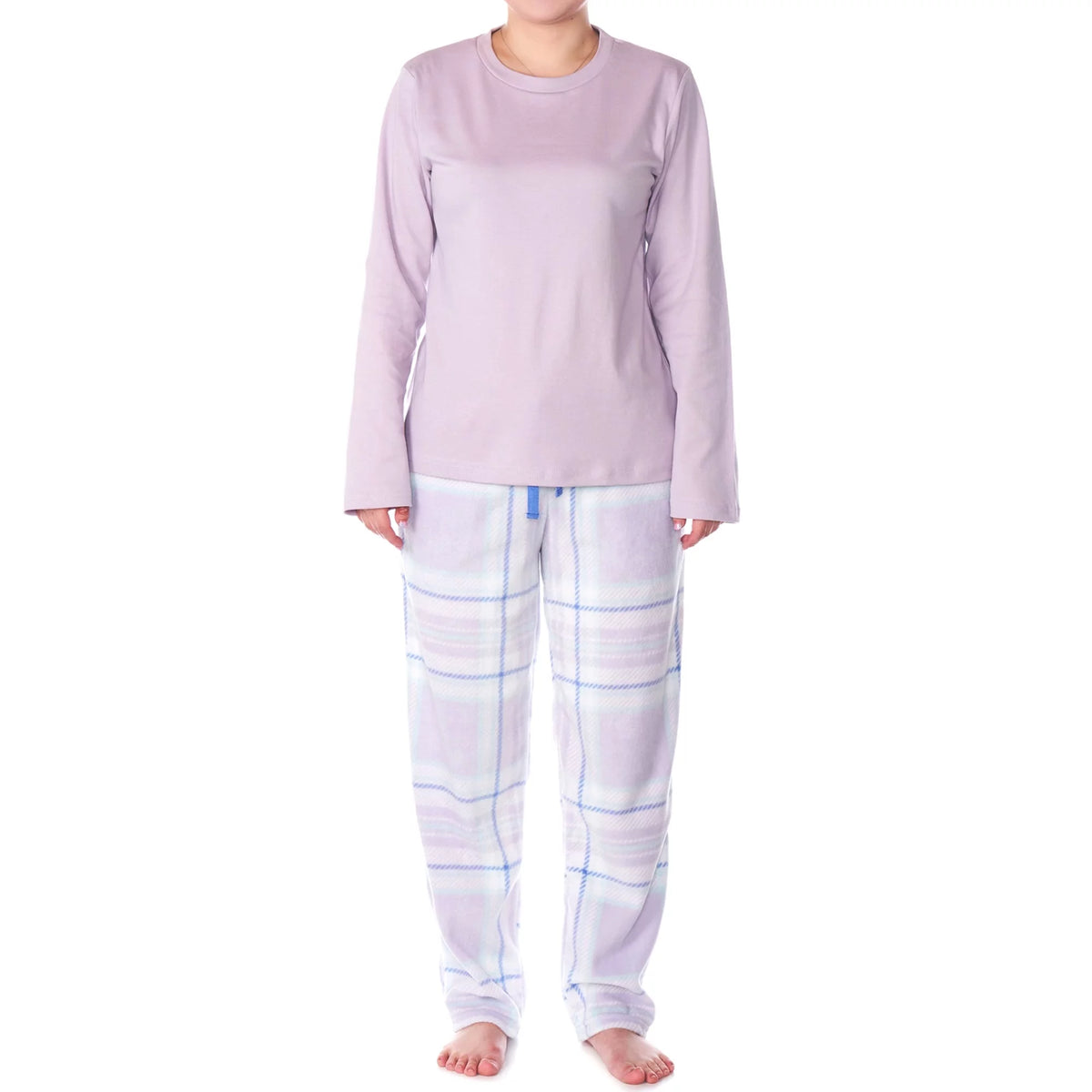 Womens Long Sleeve Fleece Pajama Set K61882