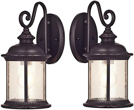 Barnwood Finish Clear Glass Outdoor Wall Fixture 2 Pack H6002
