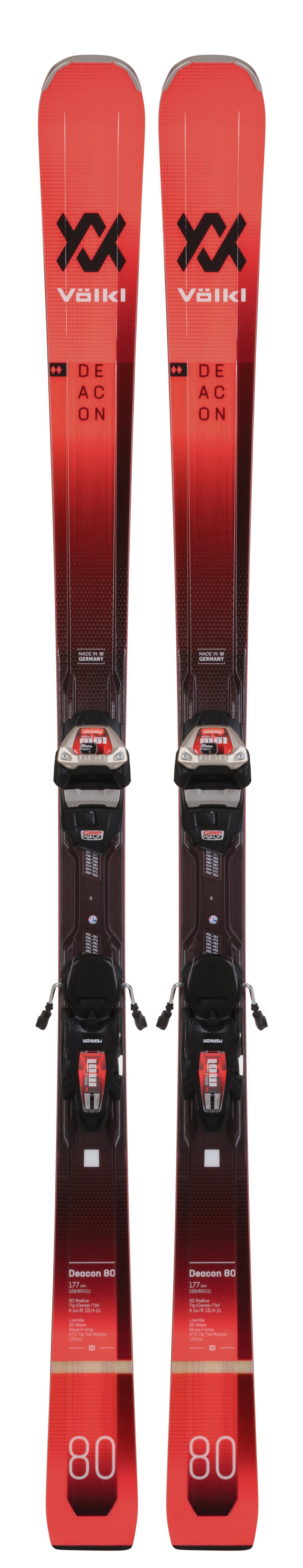 2021 Volkl Deacon 80 Skis with Lowride XL 13 FR Bindings - 182 G781206