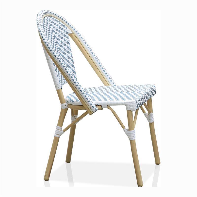 Light Blue Metal Patio 3-Piece Table and Chair Set Q27743