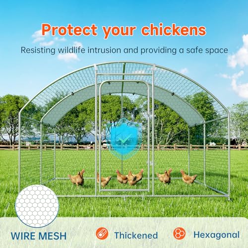 Large Metal Chicken Coop with Anti-UV Cover R3444