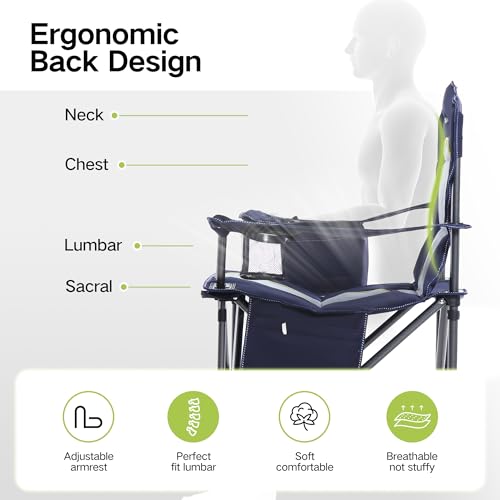 Oversized Heavy Duty Folding Camping Chair with Cooler Bag T640