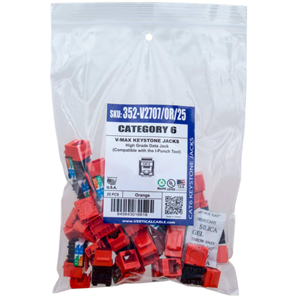 Cat6 Keystone Jack 25 Pack A3357