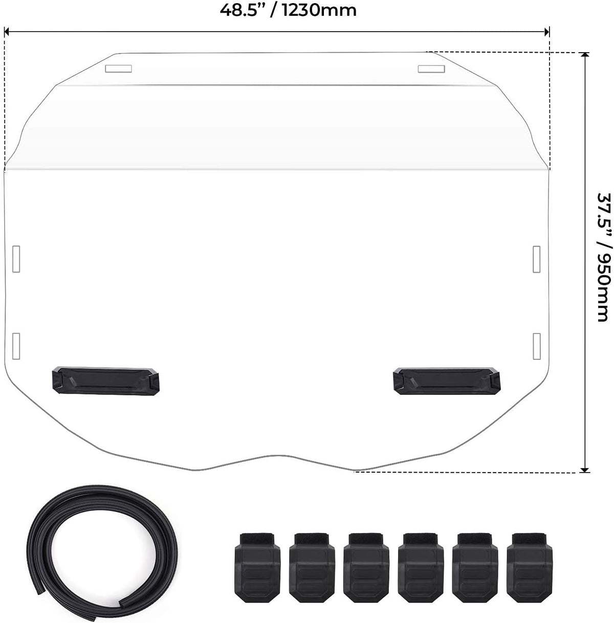 Vented Scratch Resistant PC Front Windshield F488731