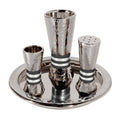Aluminum Havdalah Set with Black Rings F94733