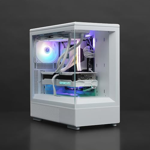 White Micro ATX PC Case with Tempered Glass Panel W9926