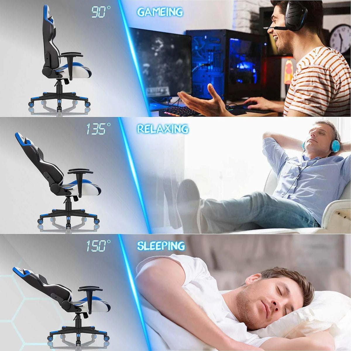 Ergonomic High Back PU Leather Gaming Chair L76678