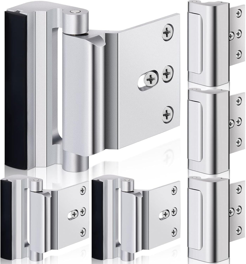 6 Pack Door Reinforcement Locks with 48 Screws, Aluminum Construction H6313