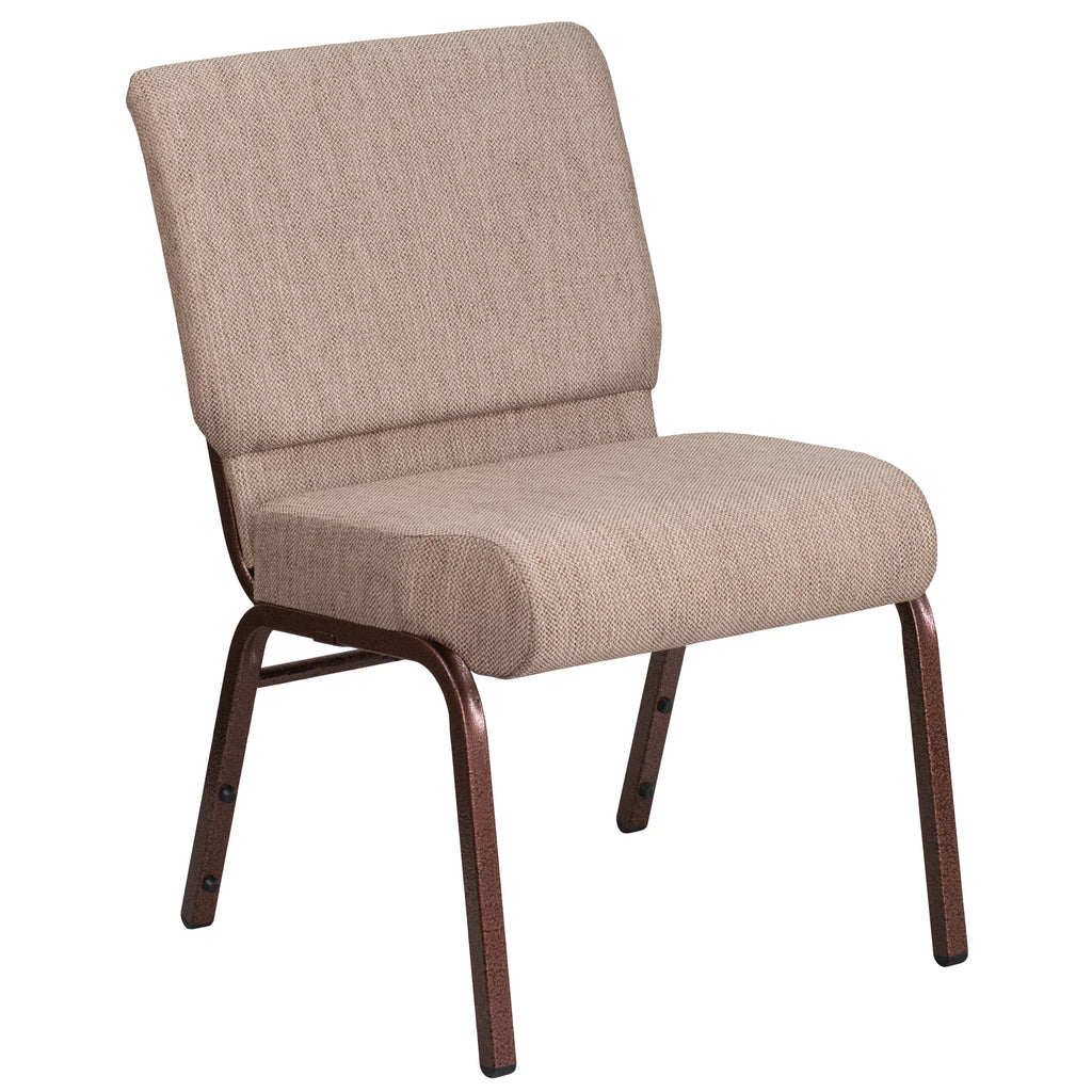 Beige Fabric Stacking Church Chair E864708