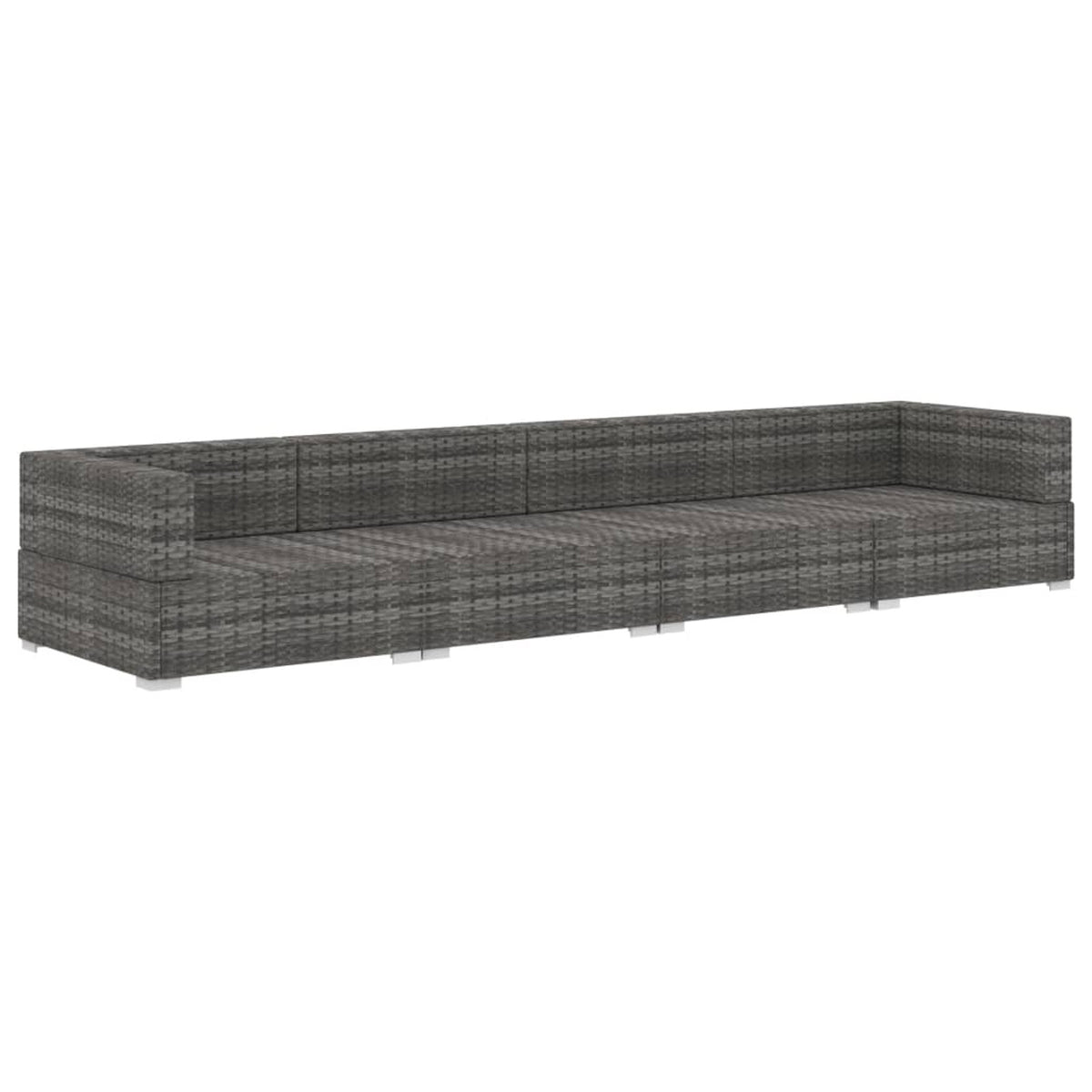 4 Piece Patio Sofa Set with Cushions Gray Poly Rattan Y8166