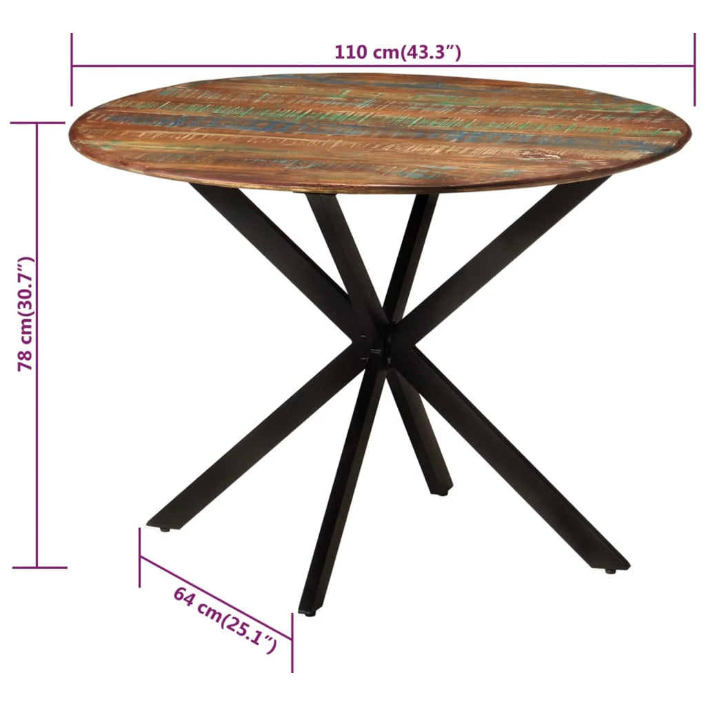 Solid Wood and Steel Dining Table B455736