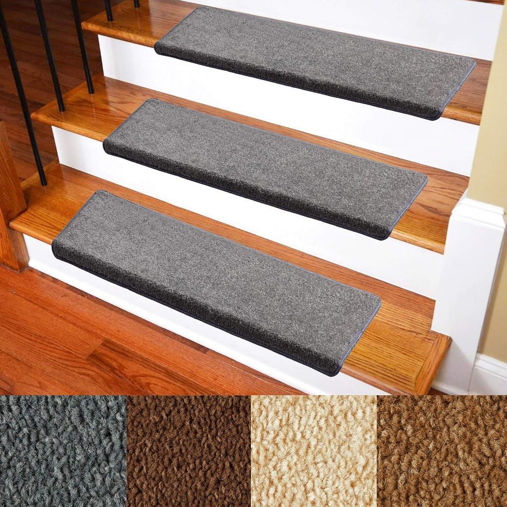 Brown 14-Pack Non-Slip Carpet Stair Treads E408