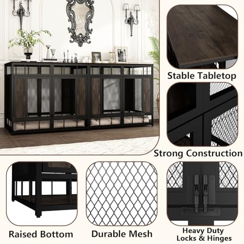 71" Heavy Duty Wood Dog Crate with Removable Divider C19184
