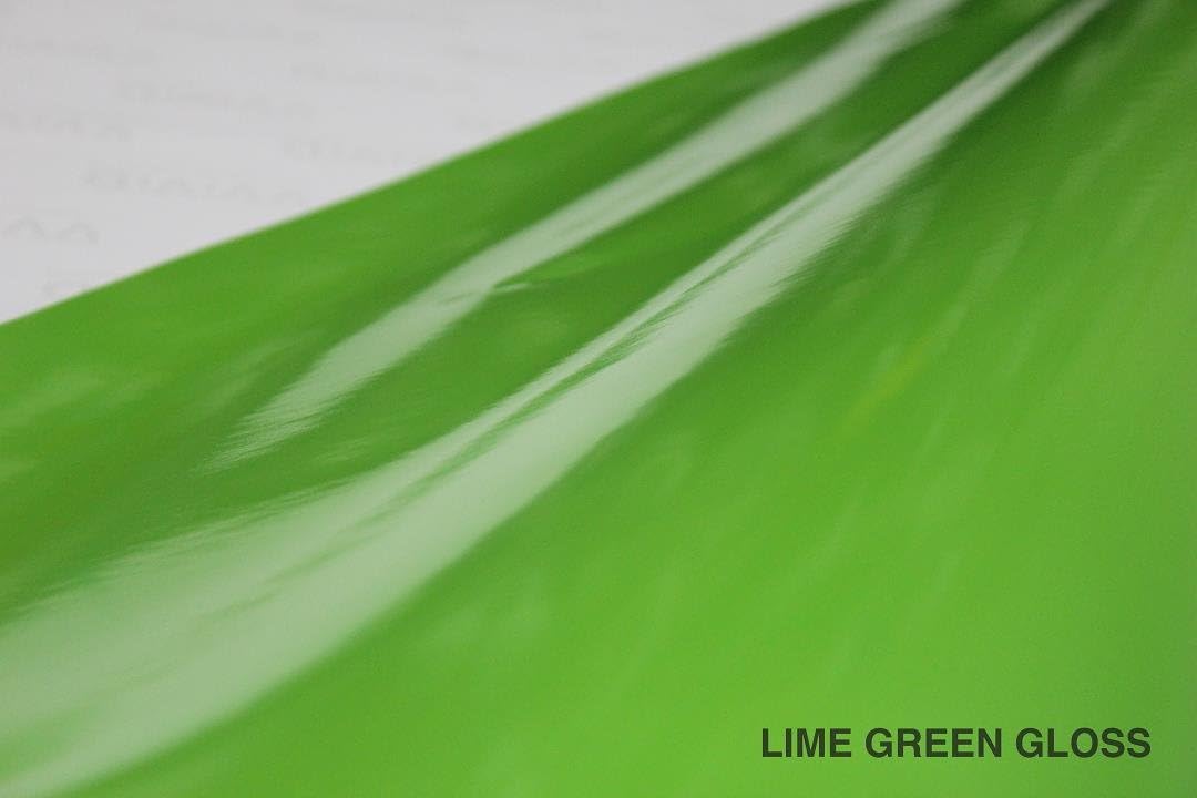 Lime Green Gloss Car Wrap Vinyl Roll with Air Release 3mil (6ft x 5ft) Pack of 2 U788