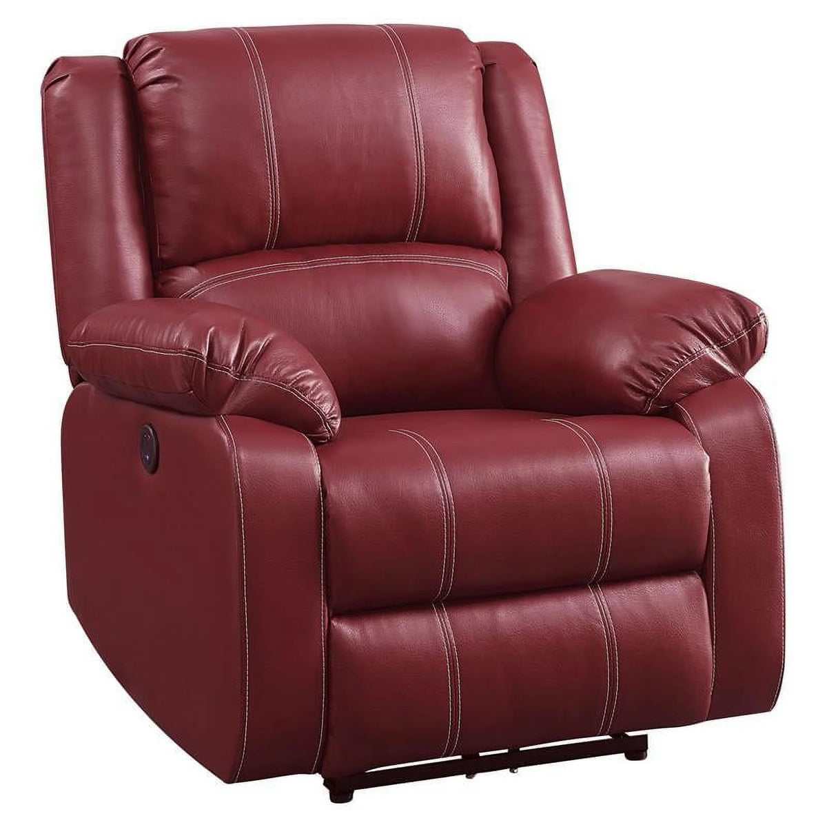 Red Faux Leather Power Recliner Z4957