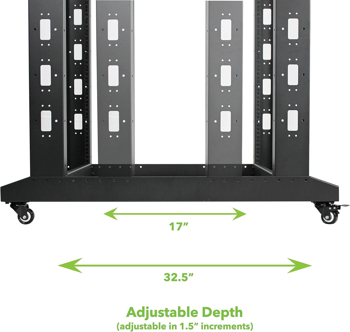 22U 4-Post Open Frame Server Network Rack with Casters Black V24411