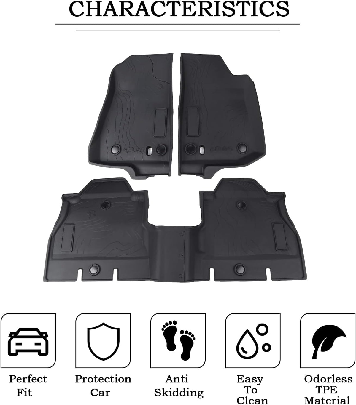 Front and Back TPE Floor Mats Pack of 2 Y999