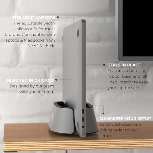 Black Aluminum Adjustable Vertical Laptop Stand T999102