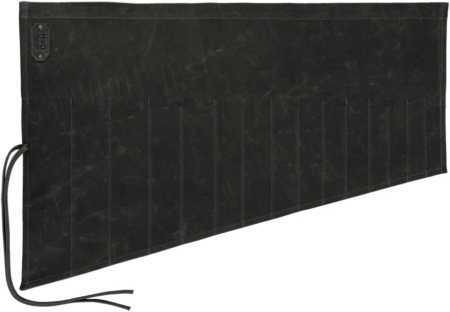 Waxed Canvas Tool Roll 15 Pockets Charcoal Black Pack of 2 H955