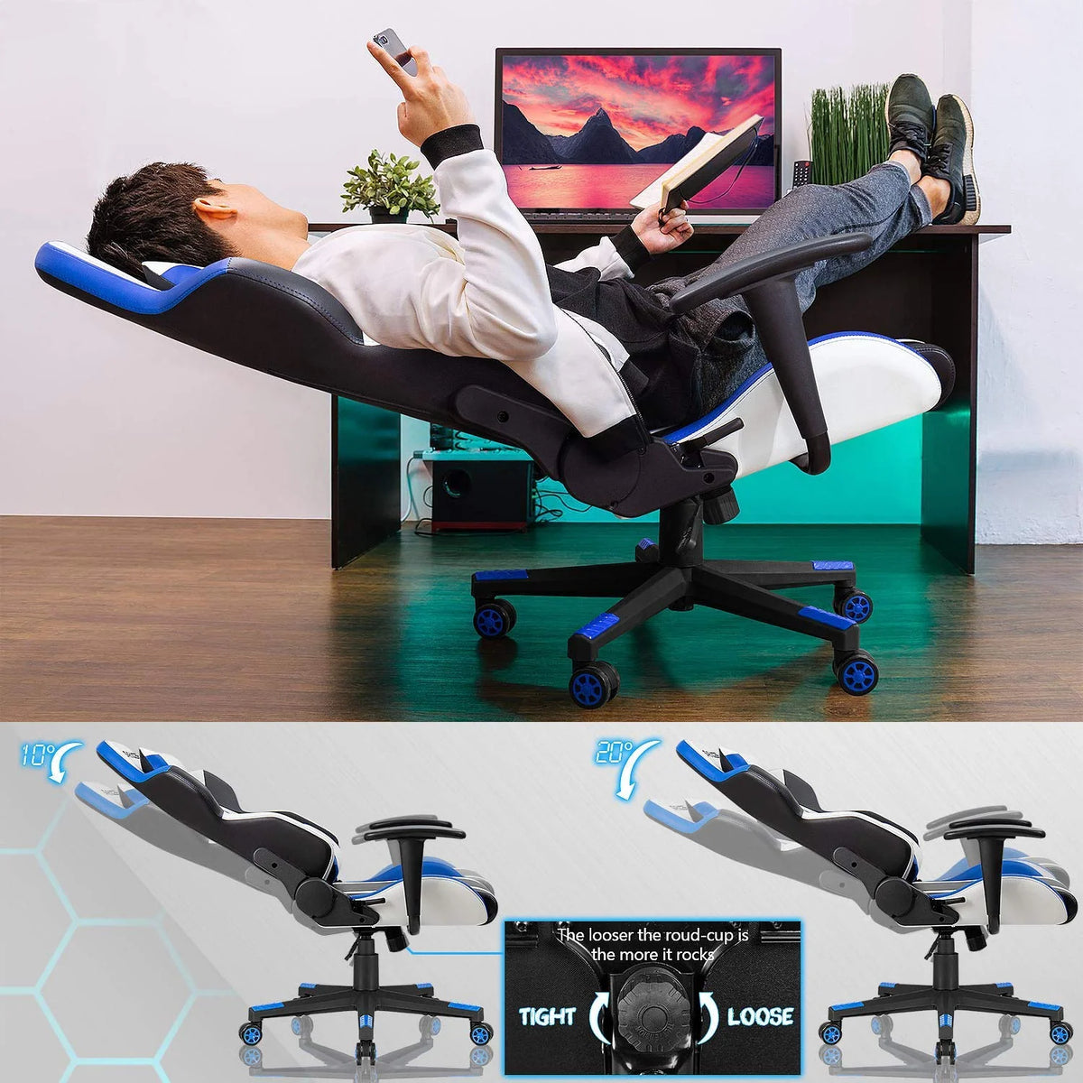 Ergonomic High Back PU Leather Gaming Chair L76678