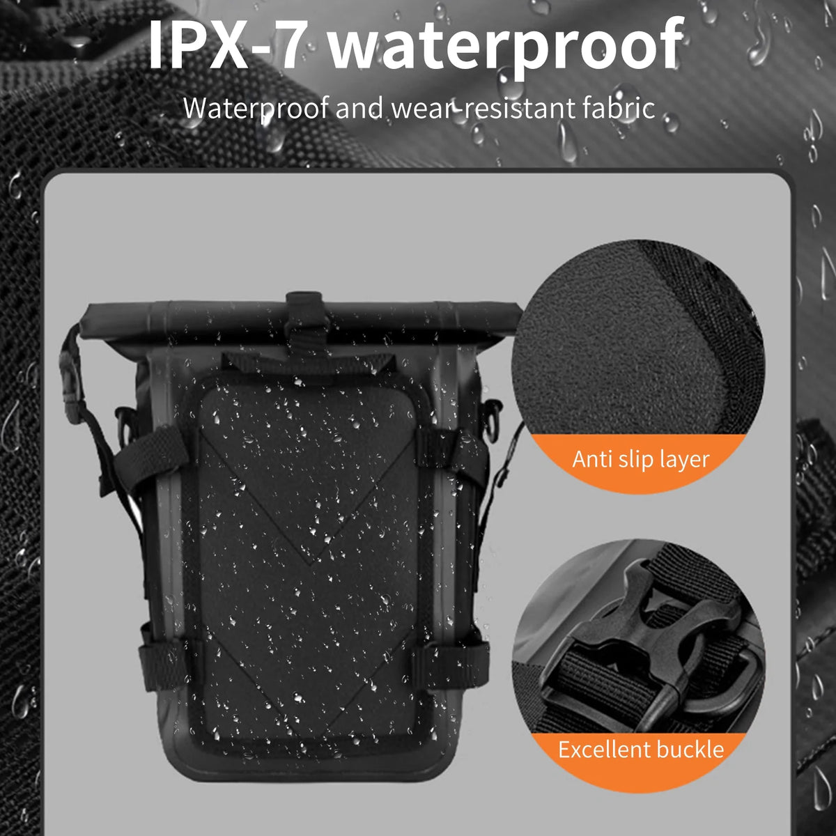 Motorcycle Frame Bag Motorbike Side Bag Full Waterproof 8L Motorcycle Bag O103