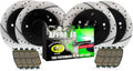 Drilled and Slotted Black Powder Coated Disc Brake Rotor & Pad Kit D3519