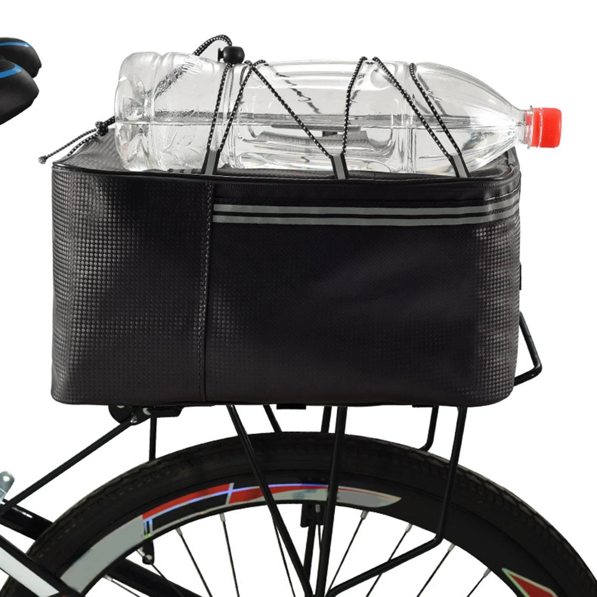 Rear Carrier Bag Trunk PU Leather Waterproof 15L Bike Pannier O42257