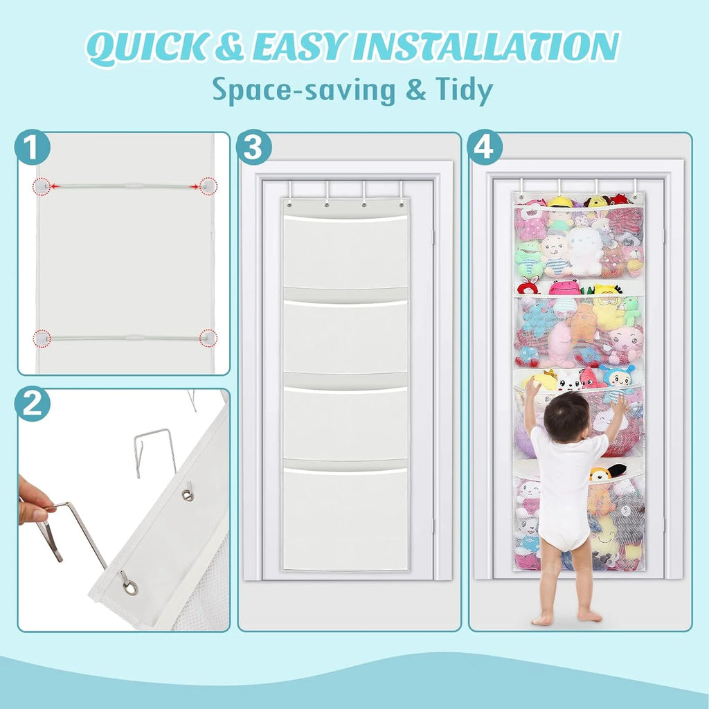 Over The Door Hanging Organizer with 4 Large Pockets Z955302