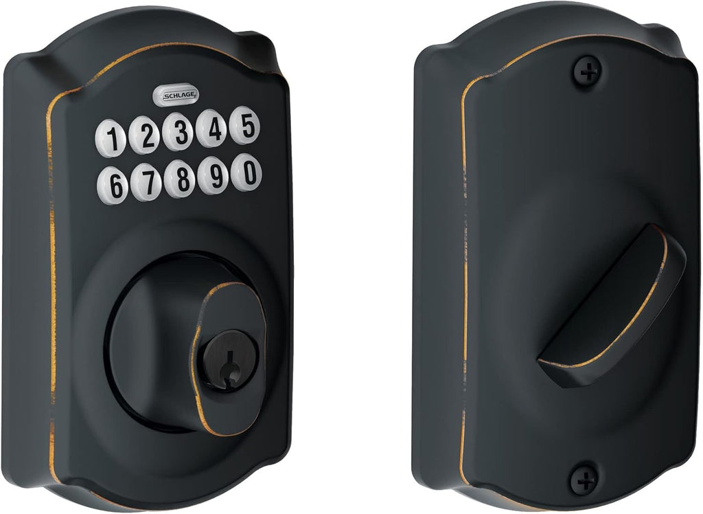Keypad Deadbolt Electronic Keyless Entry Lock Bright Brass J657178