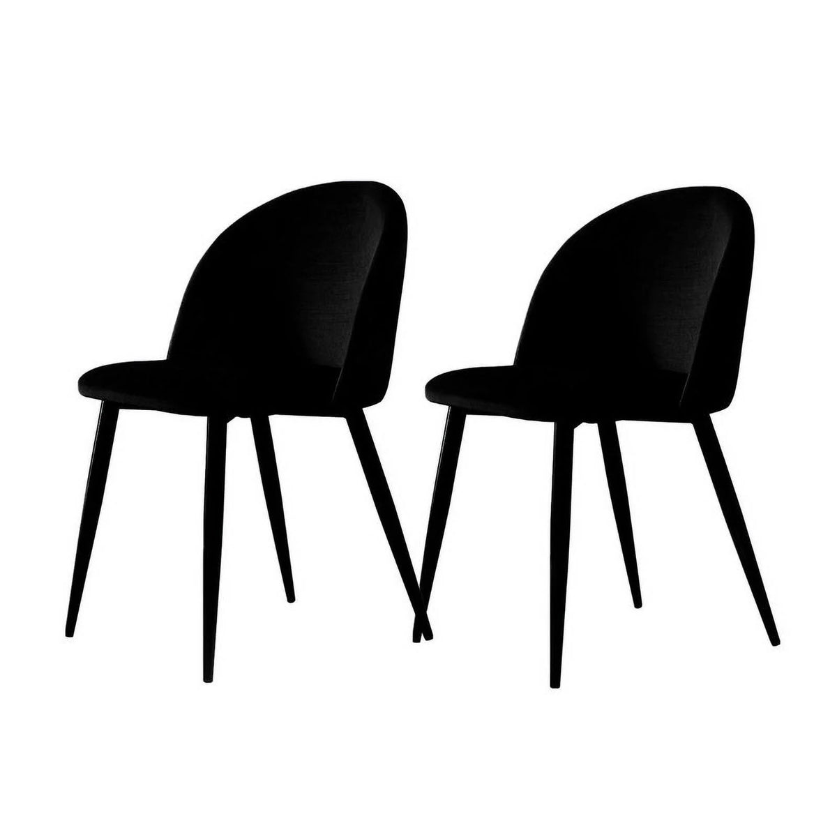 2 Velvet Upholstered Dining Chairs N854