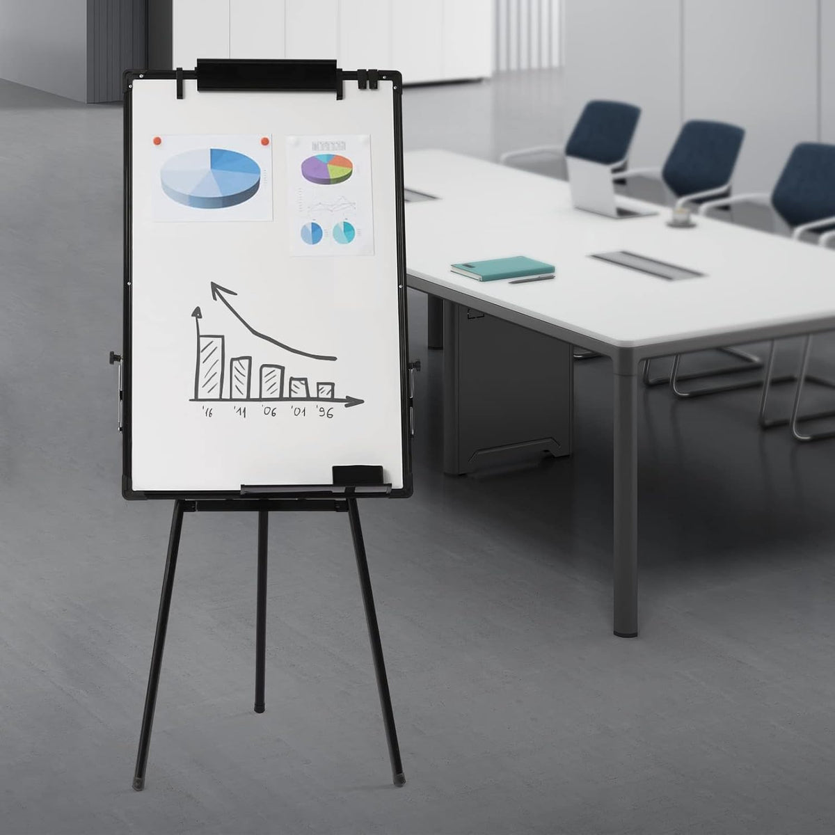 Height Adjustable Tripod Whiteboard, 36×24 inch O5132