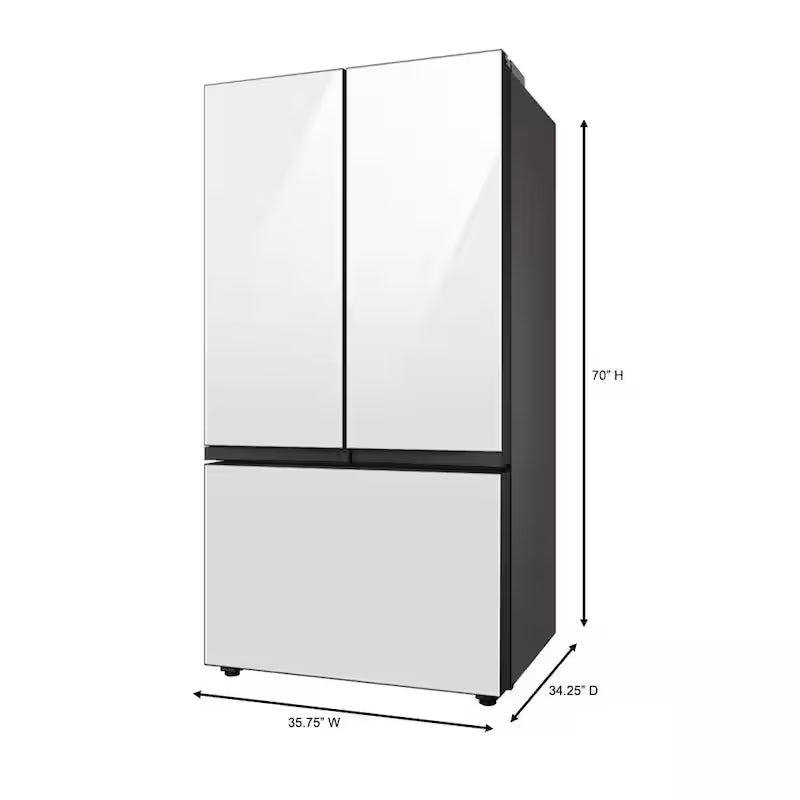 30 cu. ft. 3-Door French Door Smart Refrigerator with Beverage Center in White Glass N337583
