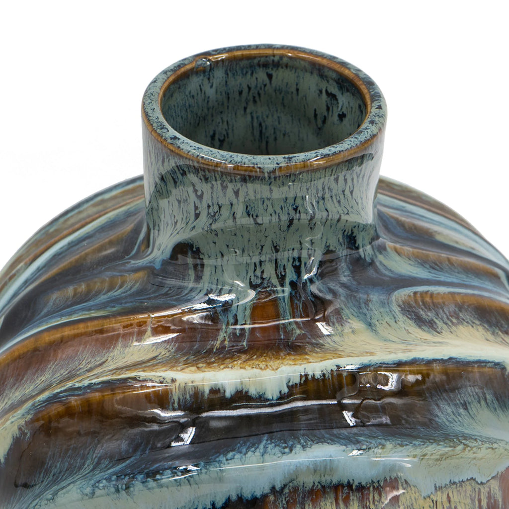 Glazed Curved Ceramic Accent Vase 11" Z7701
