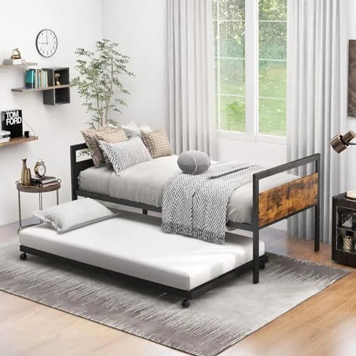 Twin Size Metal Daybed with Trundle M663240