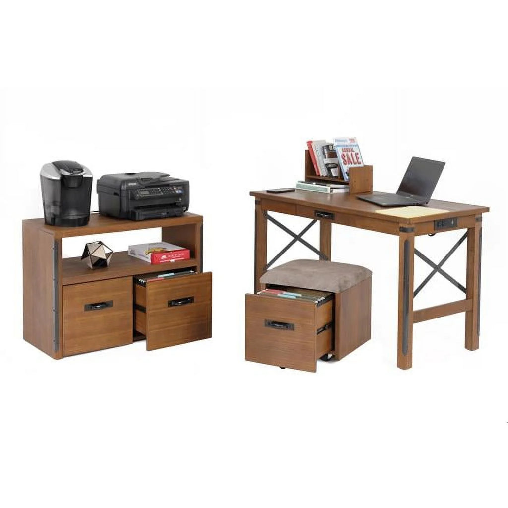 30 x 47.5 x 47.5 in Desk with USB Ports, File Cabinet and Machine Stand S8723