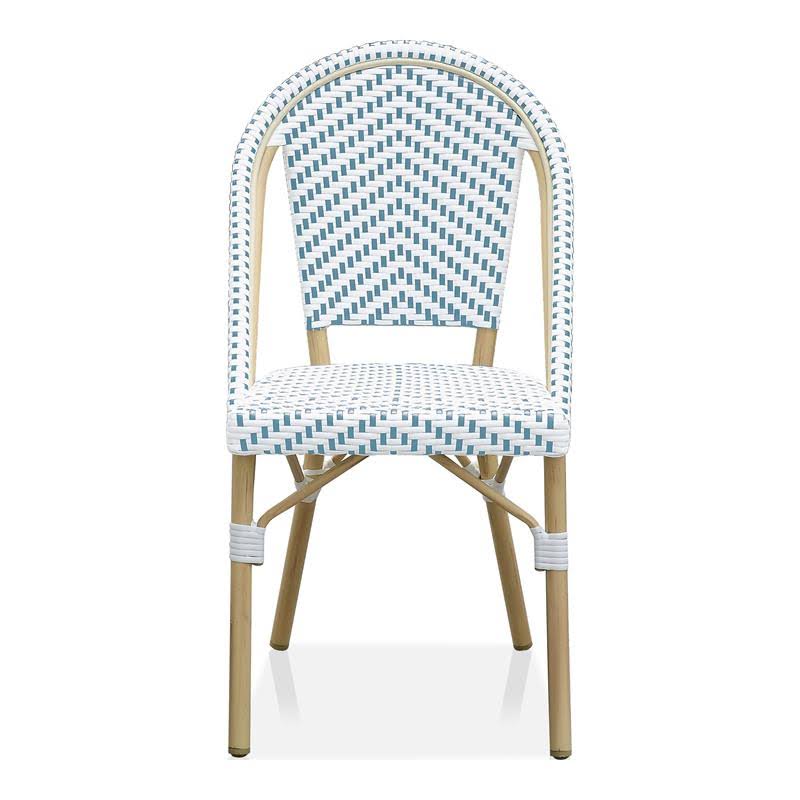 Light Blue Metal Patio 3-Piece Table and Chair Set Q27743