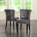 Faux Leather Dining Chair Set of 2 Grey M64714